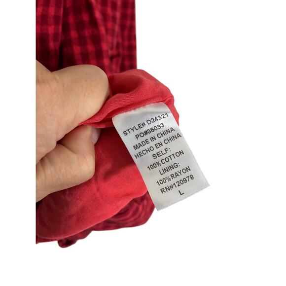 Entro Play It Cool Dress Red Gingham Southern Classy Preppy Colorful Teacher L - Picture 5 of 6